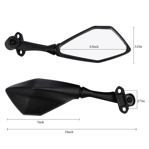 Imagen 2 del producto Espejos retrovisores de motocicleta para Kawasaki 2018-2021 Ninja 400 / 2011-2018 Ninja 250 ZX 6R 636 650 300R EX300 espejo de revisión lateral