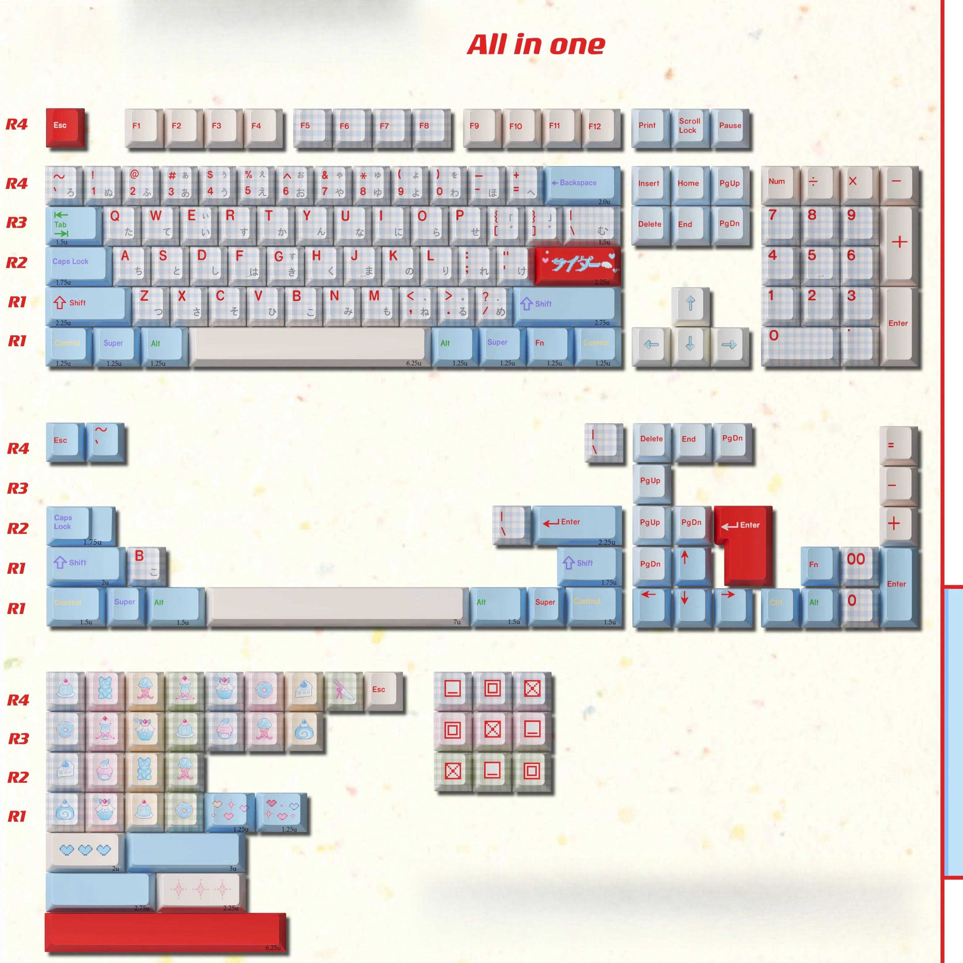 Dessert Cream Soda/PBT Five-Sided Sublimation Keycaps