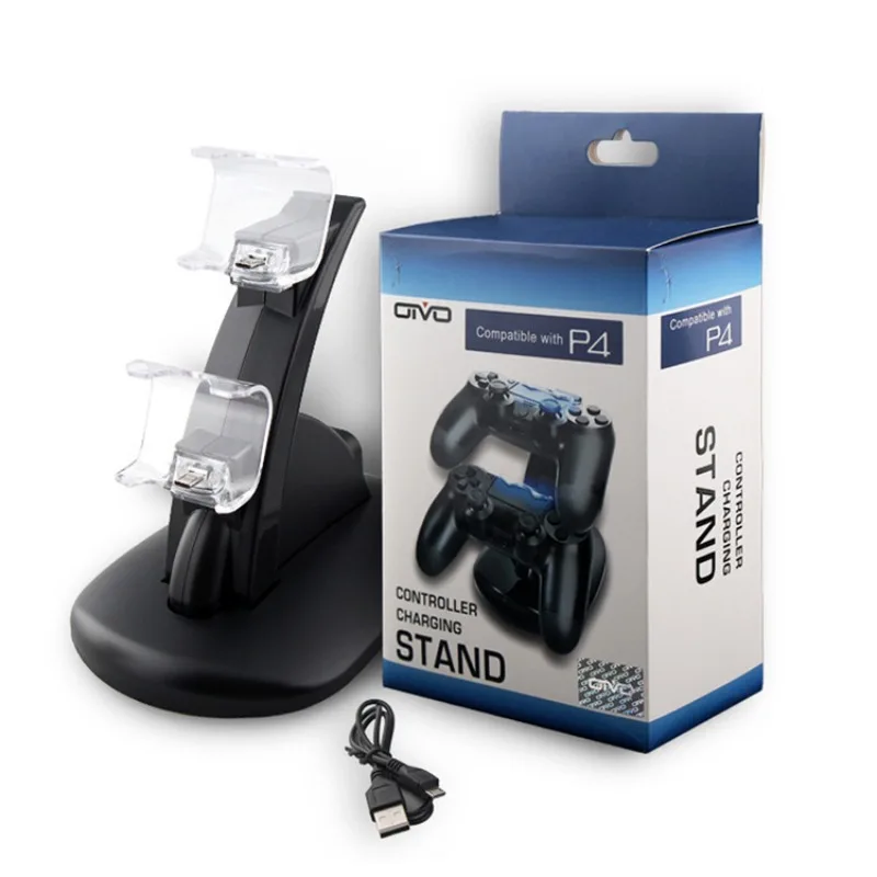 LED Dual USB Charging Dock Charger Controller Holder Stand For Sony PS4/PS4 Slim/PS4 Pro Gamepad