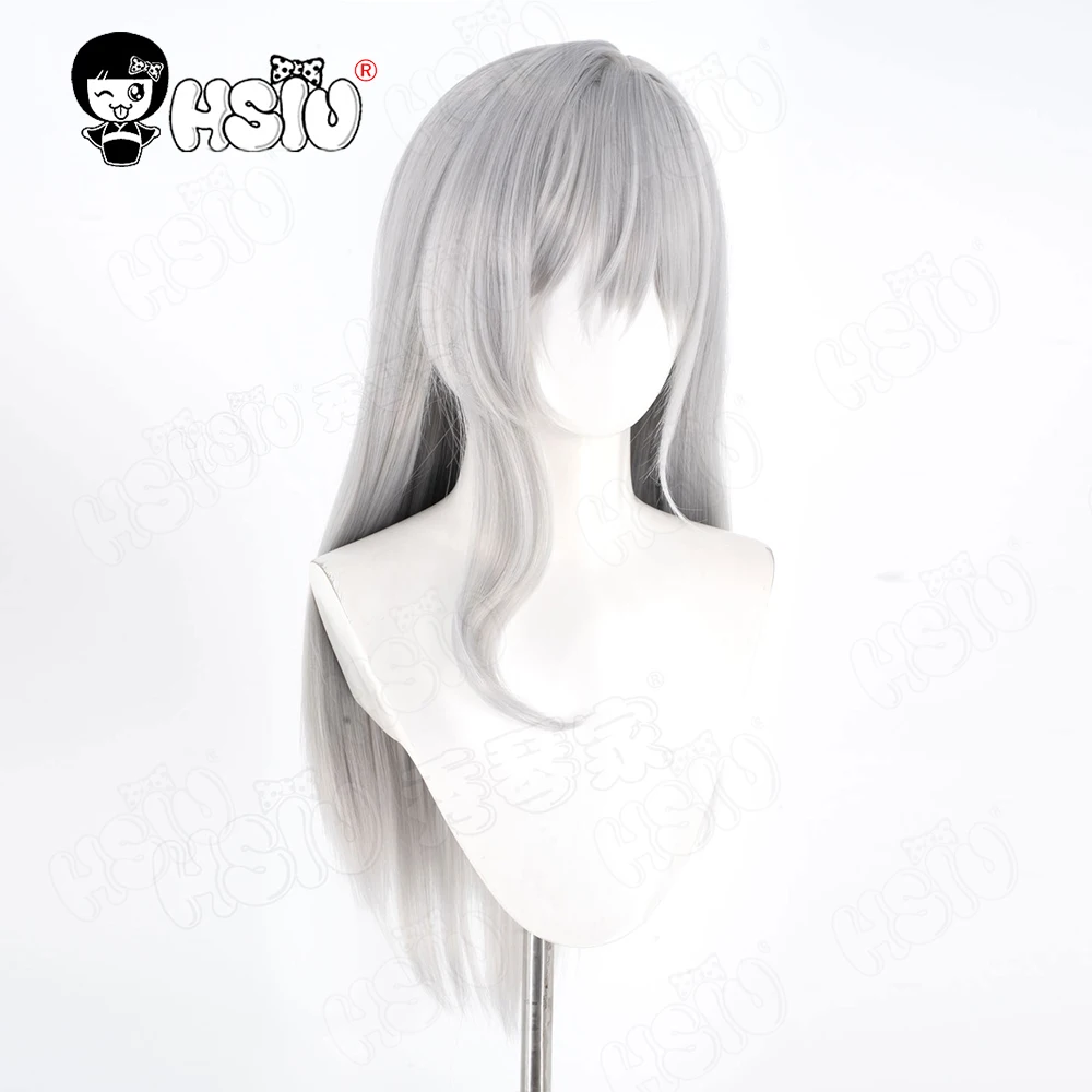 วิกผมคอสเพลย์มาริแอนน์ HSIU 70 ซม. ผมยาวสีเงิน วิกผมสังเคราะห์+หมวกวิกผม เกม NIKKE เทพีแห่งชัยชนะ มาริแอนน์ คอสเพลย์
