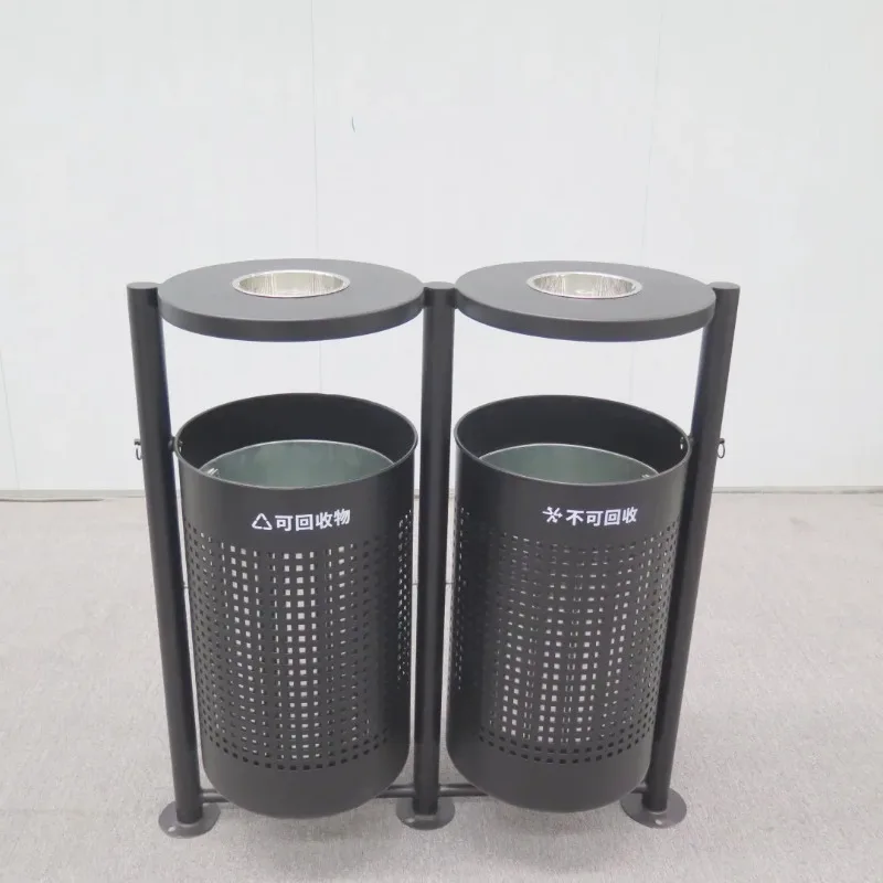 

Custom Trash Container Rubbish Bin Metal Park Trash Bin Outdoor Garbage Can Steel Waste Bin