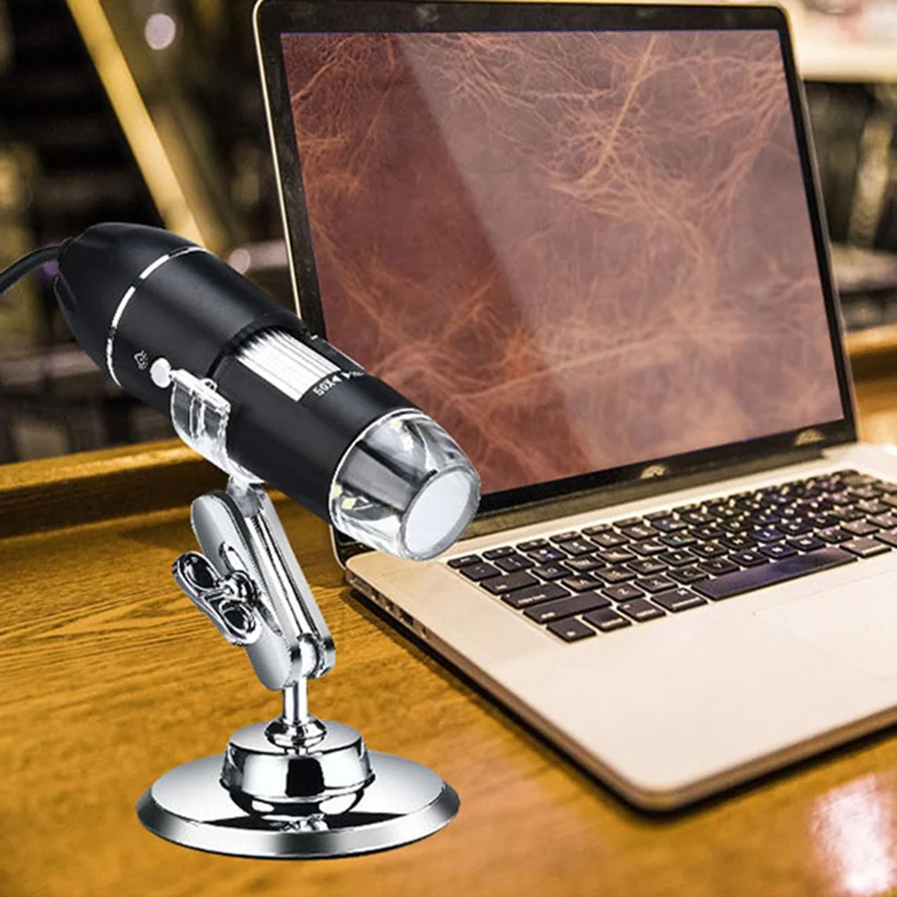 Microscopio Digital USB 3 en 1, cámara endoscópica, aumento ajustable con soporte para PC, 1600X