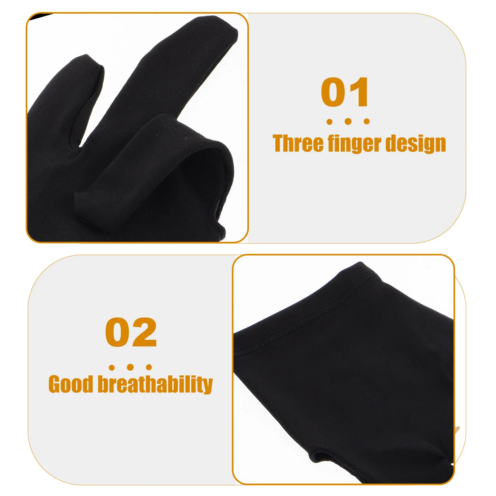 Pool Billiards Gloves Three Finger Cue Sport Enhanced Grip Precision Control Comfortable Universal Fit