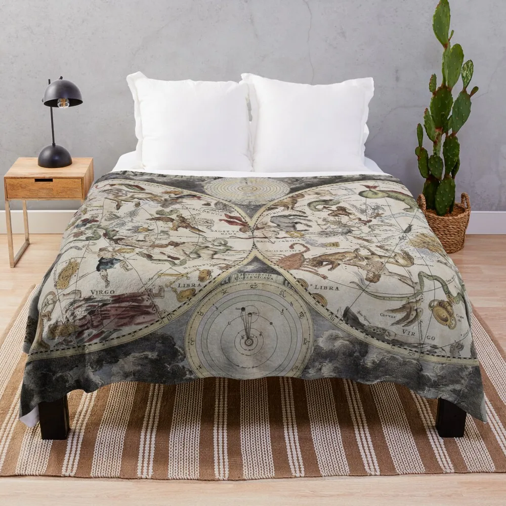 

Vintage Celestial Star map Throw Blanket Outdoor Soft Blanket for Picnic Beach Camping