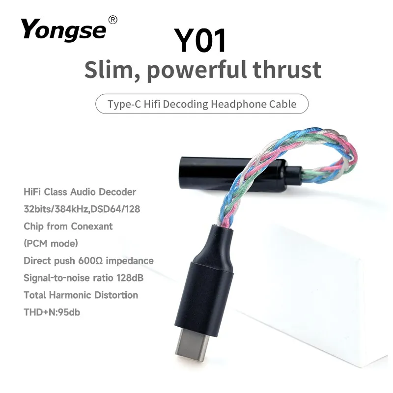 YONGSE Y01 Type C to 3.5mm /4.4mm USB Chip CX31993 CX31998 Earphone Amplifie Digital Decoder Cable OTG Adapter Connector Android