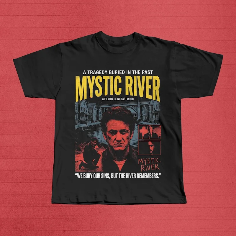 Mystic River Neo Noir Crime Drama T-Shirt, Sean Penn Clint Eastwood Film Graphic Tee