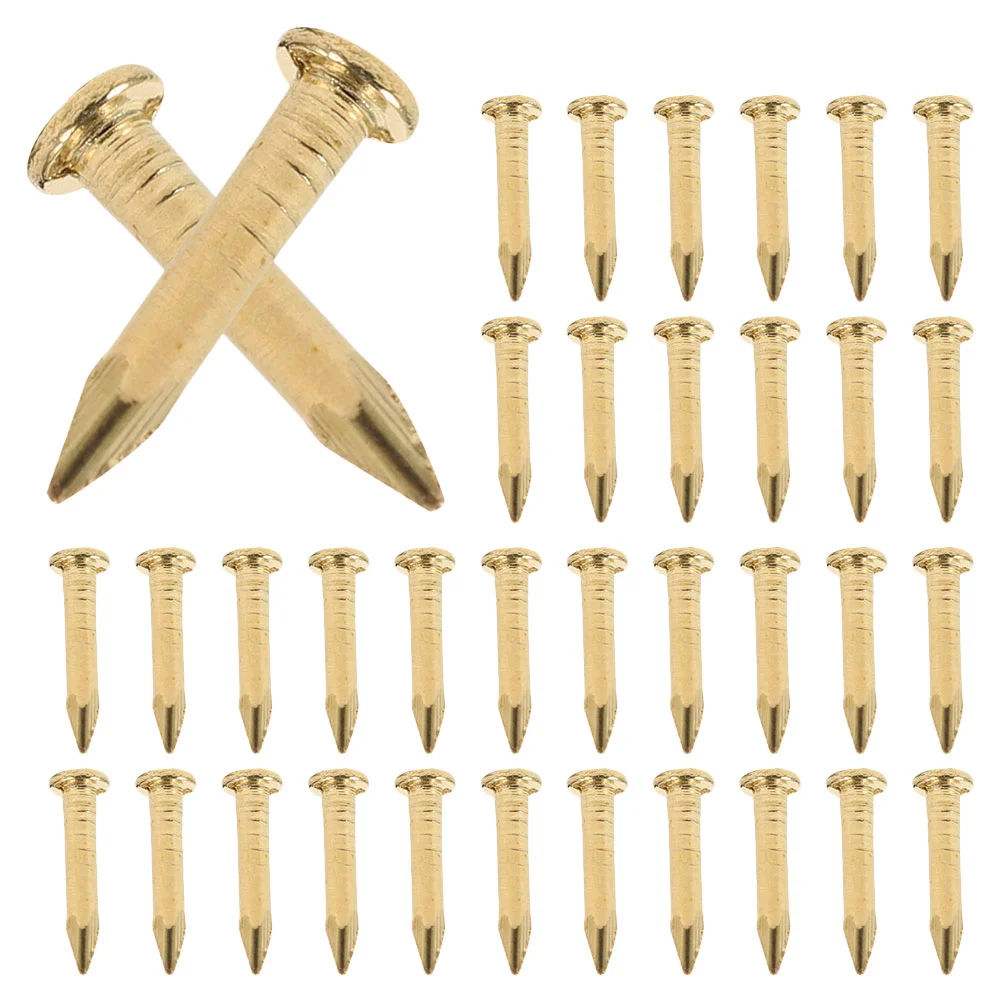 

100 Pcs Round Copper Nails for Hanging Fixing Furniture Decorative Brass Hardware Strong Easy Install Home Projects