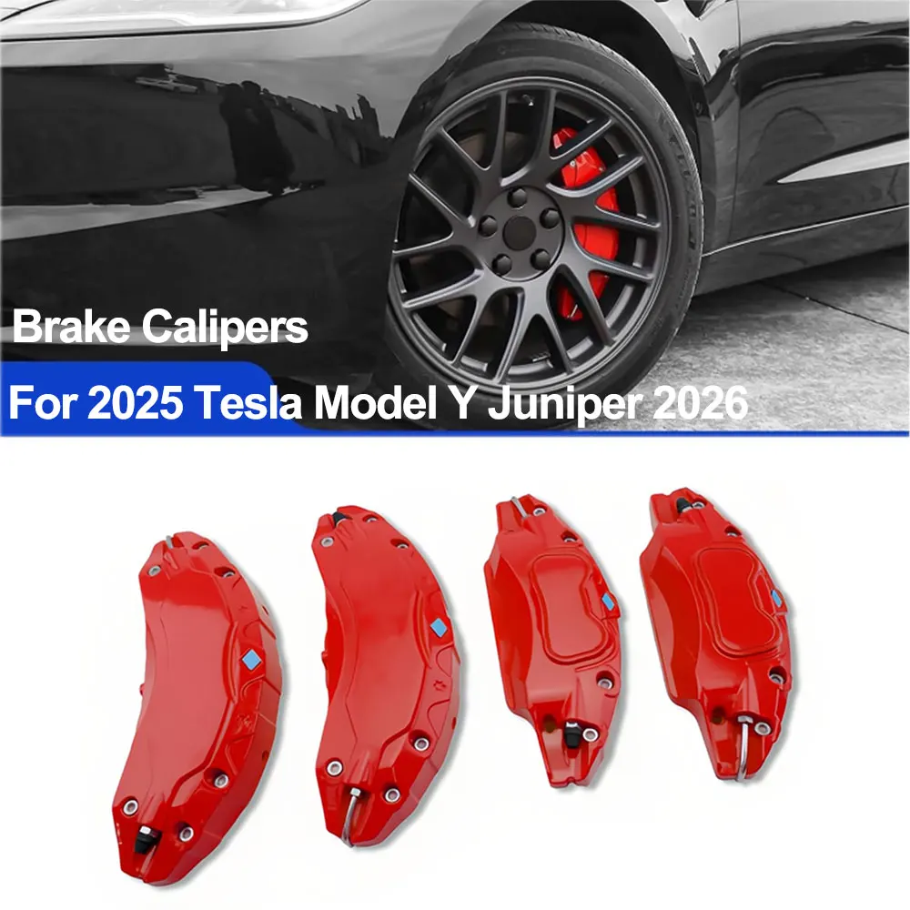 

Комплект из 4 накладок на тормозные суппорты для Tesla Model Y Juniper 2025 года, передние и задние накладки на дисковые суппорты для Model Y Juniper 2026 года