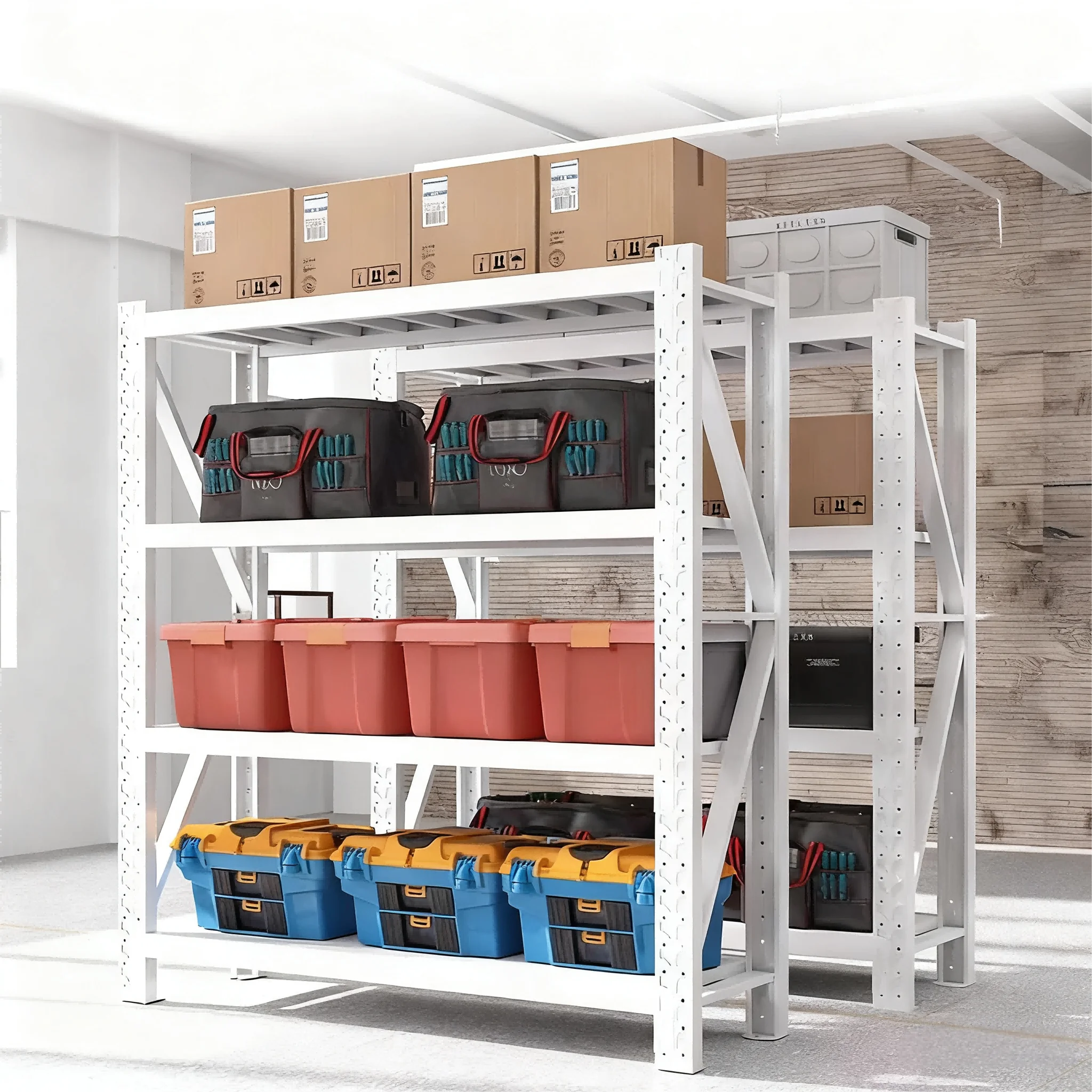 Factory Direct Cargo Storage Medium Duty Stackable Shelf, Overhead Garage Storage Pallet Racking For Industrial & Home Use