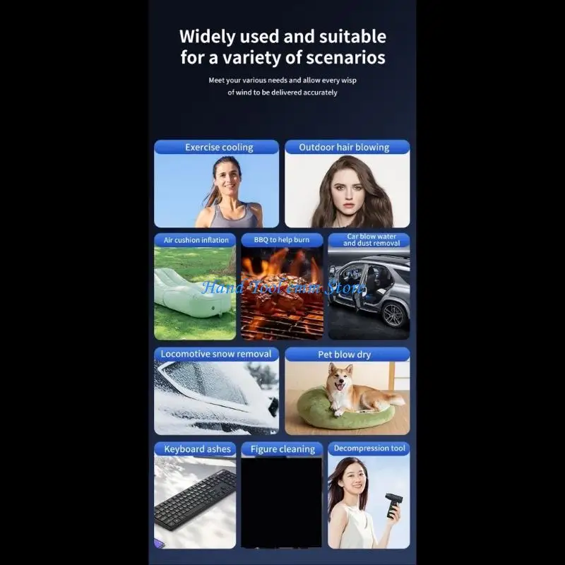 

H37F Digital Display Handheld Cordless Blower 130000RPM Air Duster with LED Light