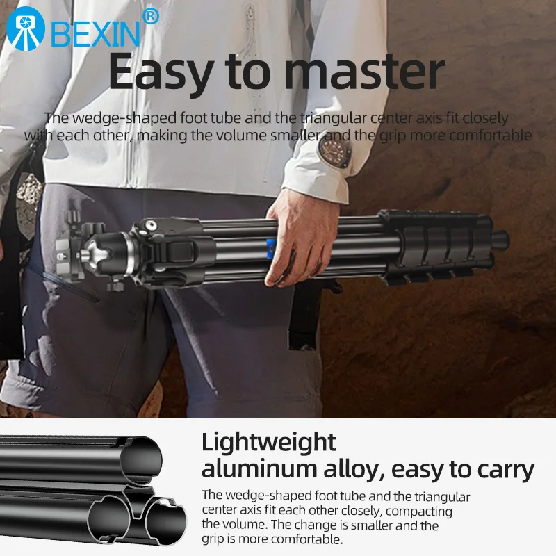 BEXIN TA255-BS30 trépieds trépied d'appareil photo avec trépied à rotule panoramique pour appareils photo numériques DSLR caméscope Canon Nikon appareil photo Sony