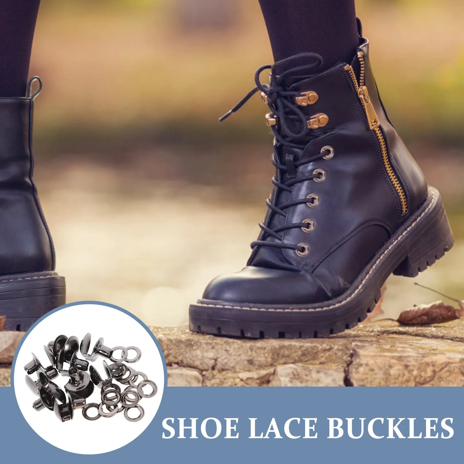 10 pezzi fibbie per lacci per stivali accessori per la riparazione di scarpe robusti connettori per lacci in metallo leggero per scarpe da ginnastica stivali alti