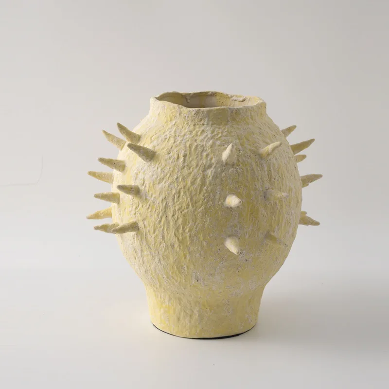 Wabi-sabi vintage style ceramic vase art dried flower vessel desktop ornament