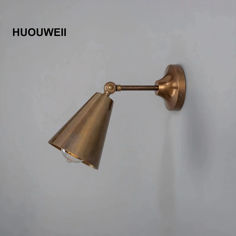 

Retro Bronze Mirror Front Lamp Bedroom Bedside Lamp Reading Light Makeup Mirror Bathroom Wall Light Aisle Entrance Painting Lamp