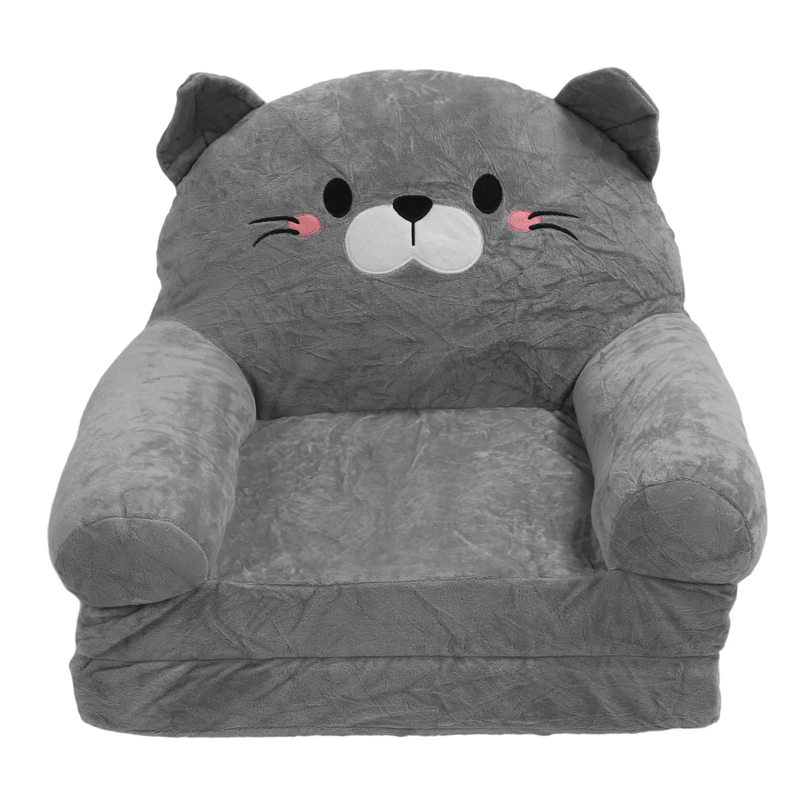 Folding Lazy Sofa Plush Toddler Chair Cute Cat Seat Cushion Soft Bean Bag For Home Office