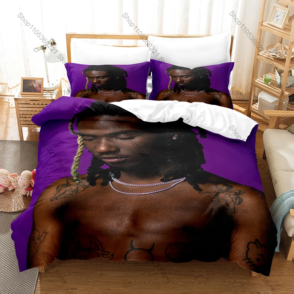OsamaSon Fan Merch Duvet Cover + 2 Pillowcases, Stylish Art Print Bedding for Rap Music Lovers Collection