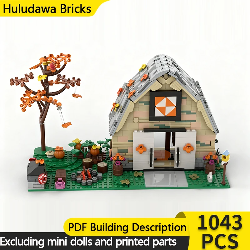 

Модель City Street View MOC, строительные кирпичи, осеннее одеяло, сарай, модульная технология, детские праздничные подарки, сборные игрушки, костюм