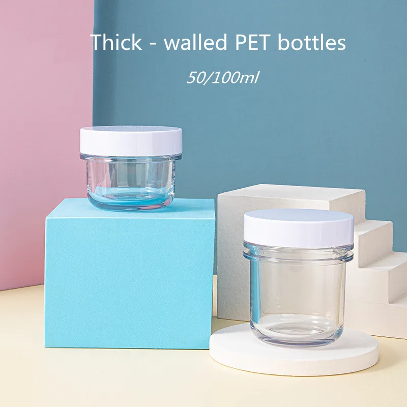 

10/30pcs 50ml/100ml Clear Thick-walled PET Bottle Empty Cream Jar Mask Jar Refillable Bottle Cosmetic Container Travel Bottle