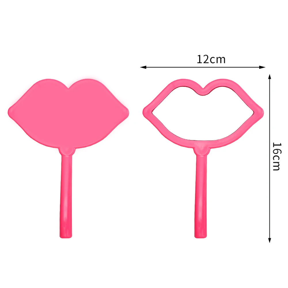 Hand Mirror Custom Logo Eyelash Extension Salon Personalized Square Lip Shape Hand Hold Mirror Lash Artist Salon Accessories