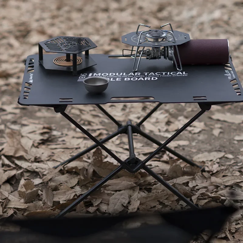 Foldable Aluminum Alloy Camp Table Strong Bearing Notebook SurfacePerfect for Camping Picnics and Outdoor Activities