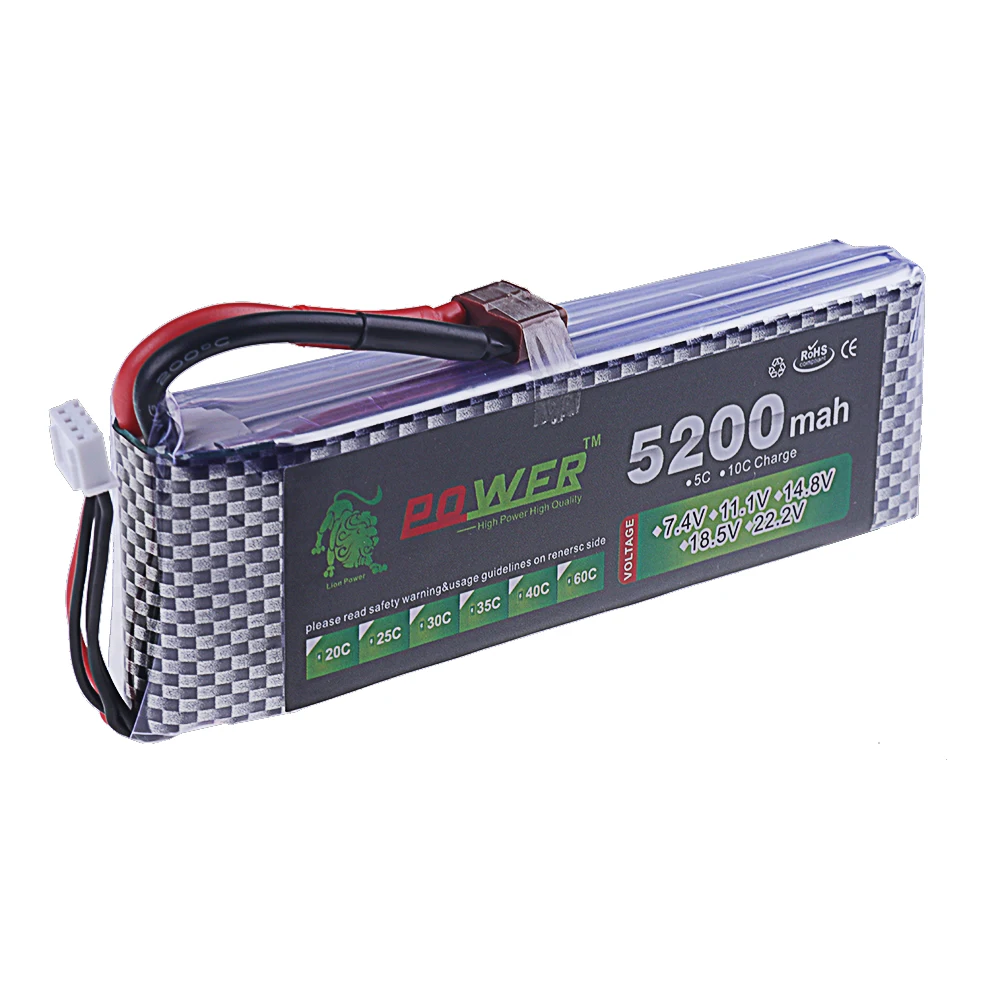 3S Lipo Battery 11.1V 5200mah 60C For RC Car Quadcopter Drone Airplane Helicopter With XT60 Deans T XT90 EC5 11.1V Battery