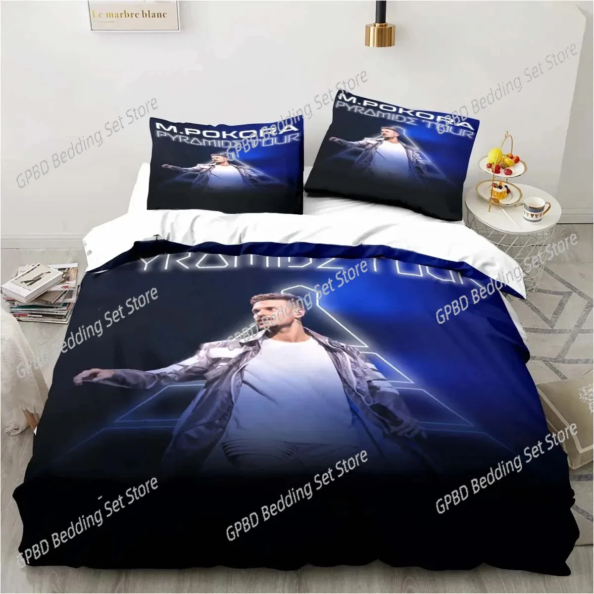 

3D Print Matt M. Pokora Bedding Set,Duvet Cover Comforter Bed Set Quilt Cover Pillowcase,King Queen Twin Size Boys Girls Adults