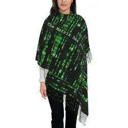 Custom Printed The Matrix Has You... Scarf Women Men Winter Fall Warm Scarves Matrix Code Shawls Wraps