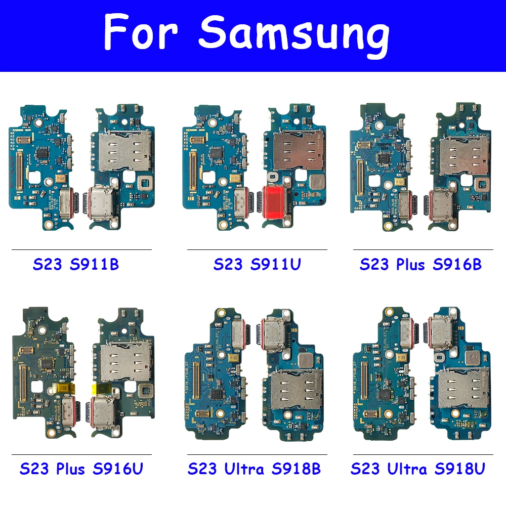 USB Charging Port Flex Cable For Samsung S23 Plus Ultra S916B S916U S911B S911U S918B S918U USB Charger Cable Repair Parts