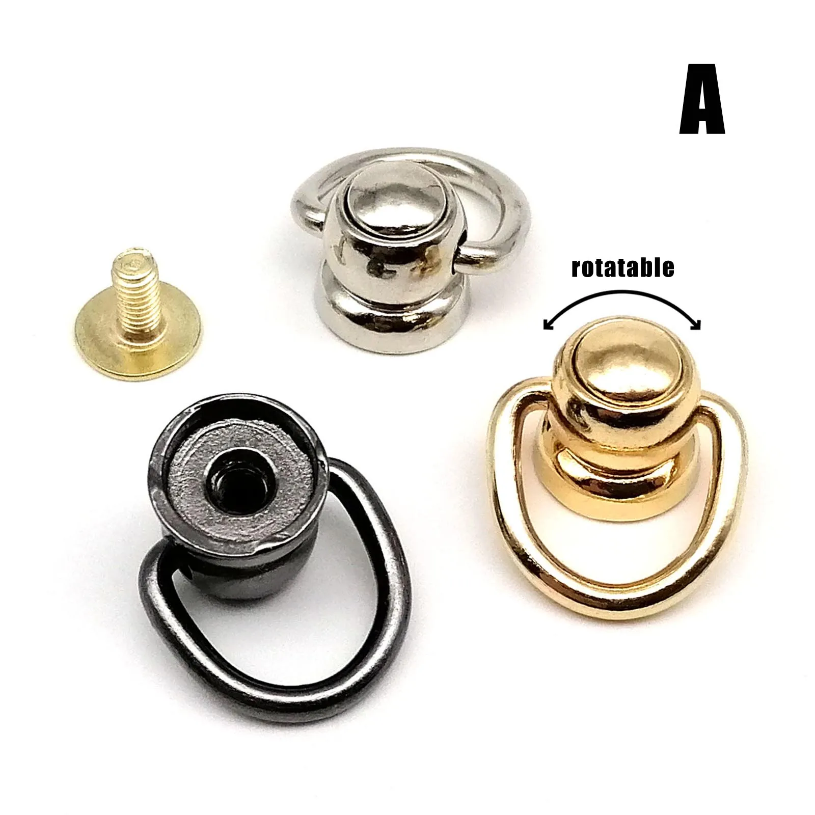 10 Stück Metall Zinklegierung Kugel Nagel Screwback Chicago Schraubverschluss Nieten Stud Spot mit O-Ring für Leder Tasche Gürtelband Handyhülle – Detail 17