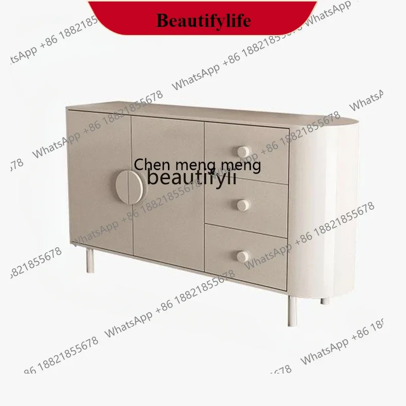

G153 Morandi Cream Color Sideboard Cabinet Small Apartment Household Partition Modern Minimalist Wall Entrance Cabinet furniture