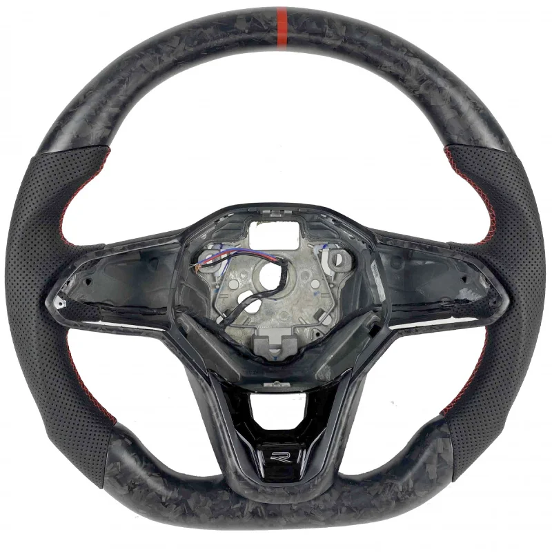 

Для Volkswagen Golf 8 MK8 изготовленный на заказ руль из натуральной кожи из углеродного волокна