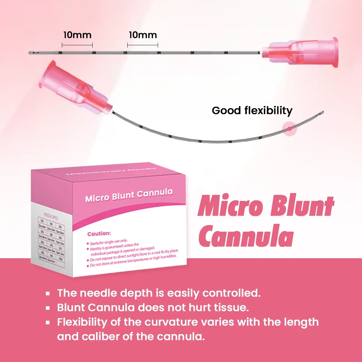 Disposable Flexible  Cannula 20G 22G 23G 25G 38/50/70/100mm Sterile Microcannula fillers Micro Tip Cannula  Blunt Cannula Tools