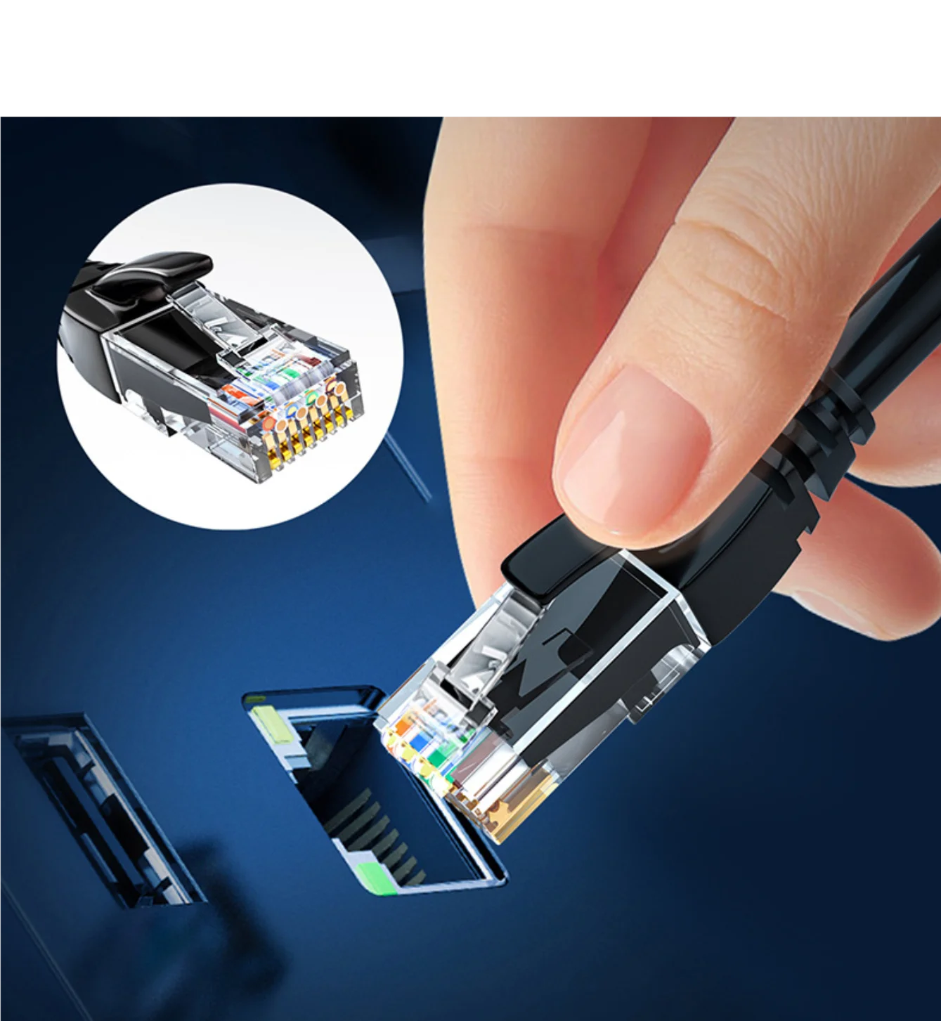 CAT6 Round Twisted Pair Ethernet Cable 0.5m Black 10Pack, BOGO Offer, Free Network Cable Tester Gift, RJ45 Gigabit LAN Patch Cor