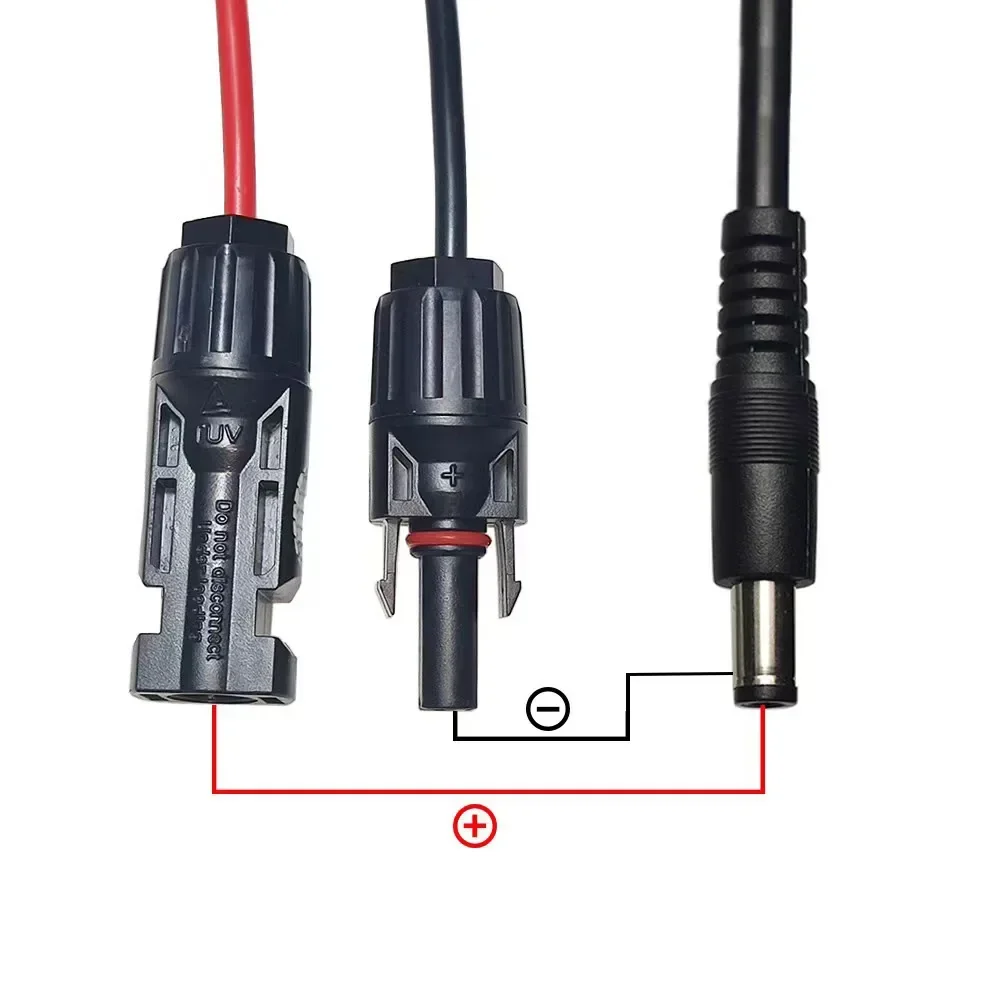 1.5M Zonne-Energie Pv Paneelconnector Energieaansluitkabel Naar Dc5521 Adapter Verlengkabel 16 Awg Mobiele Energieopslag Voedingslijn