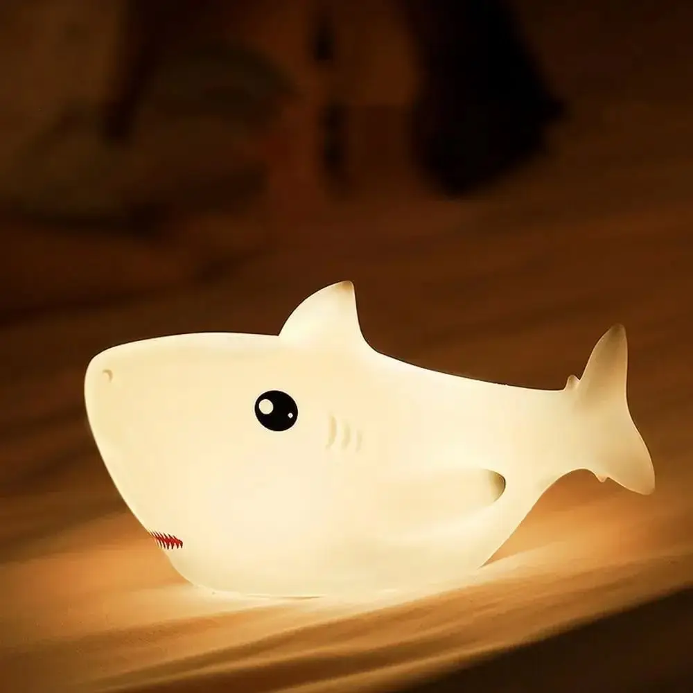 

Home Decoration Silicone Shark LED Lamp Creative Cartoon Night Light Lovely Colorful Bedside Light Holiday