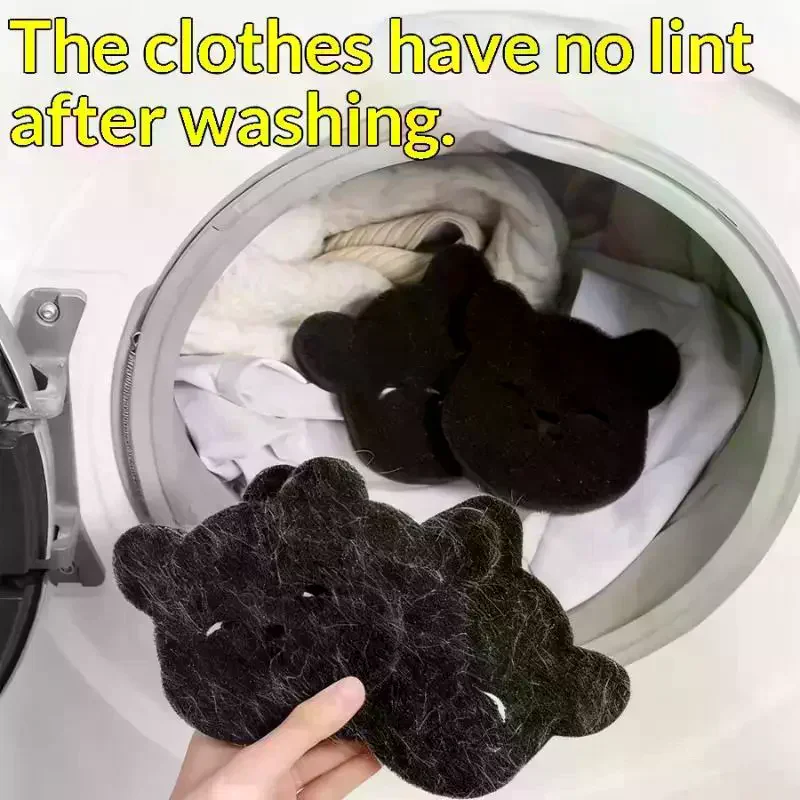 8Pcs Reusable Clothes Sofa Cat Dog Hair Cleaning Sponge Pet Hair Remover Bear Shape Laundry Ball Washing Machine Lint Catcher