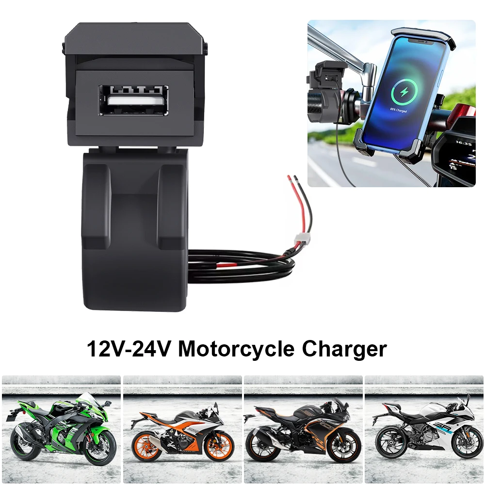 

Multifunctional Motorcycle Battery Charger PD QC3.0 Intelligent Connector Smart USB Type C Port Socket Phone Charging 12V 24V