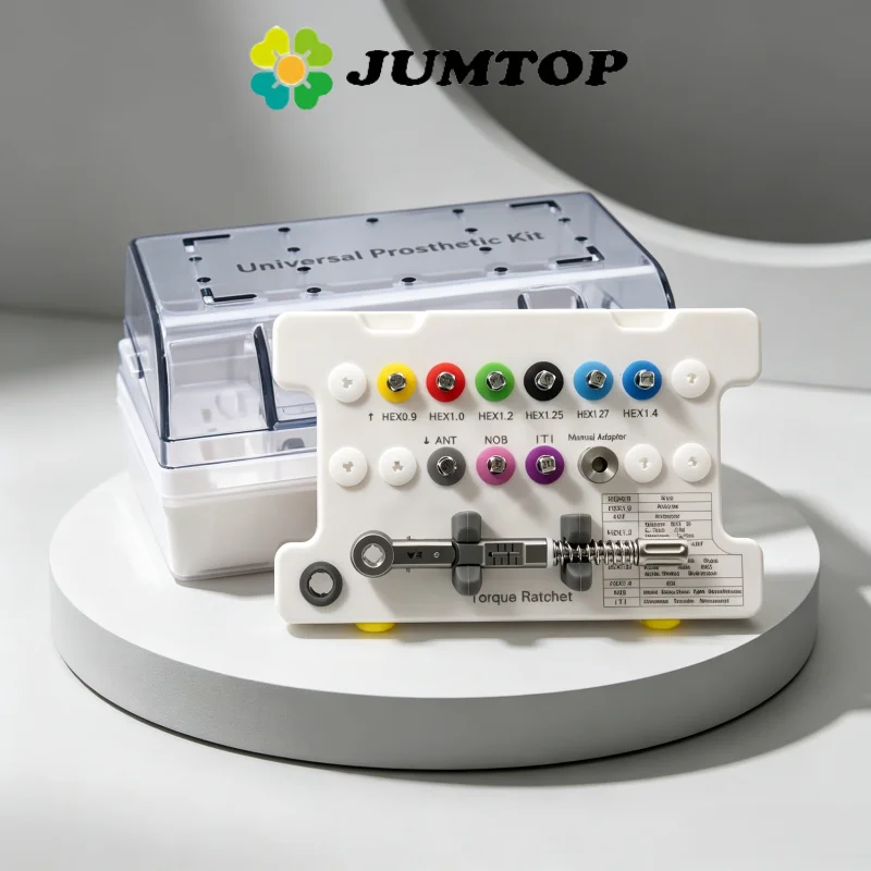 JUMTOP Dental Implant Torque Wrench Universal Restoration Tool Kit 5-45NCM Ratchet Drivers Repair Tools