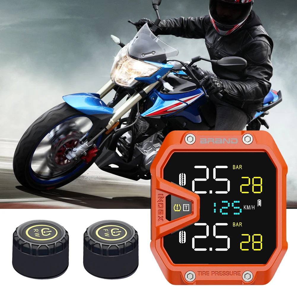 Rilevatore di pressione dei pneumatici wireless TPMS resistente al calore per moto IP65 Monitor di pressione dei pneumatici in tempo reale impermeabile per strumento di emergenza