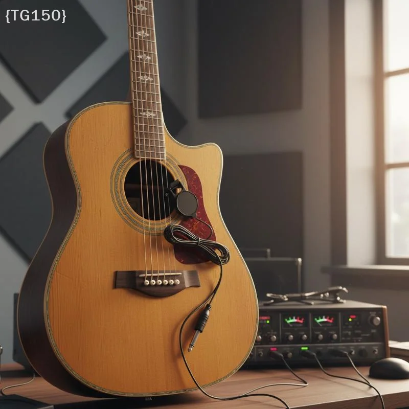 【TG150】Captador de Áudio com Clipe e Cabo de 2,5M para Guitarra Acústica, Bandolim, Bouzouki, Violino, Ukulele - Transdutor de Som