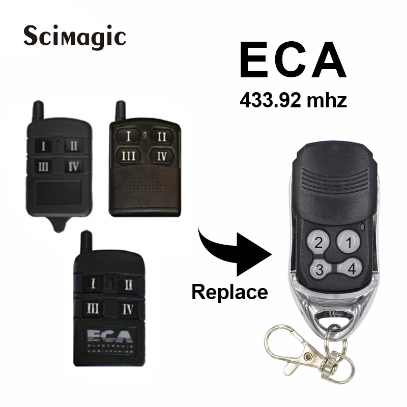 ECA Max/DCP-240 Garage Door Keychain Remote Control Big Foot 2200 433.92MHz Rolling Code Electronic Door Controller Transmitter