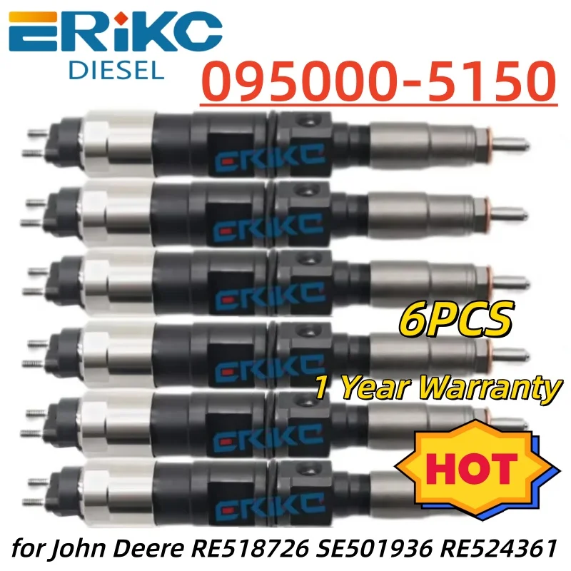 

6 шт. инжектор топливного насоса 095000-5150 форсунка для дизельного John Deere RE518726 SE501936 RE524361 0950005150