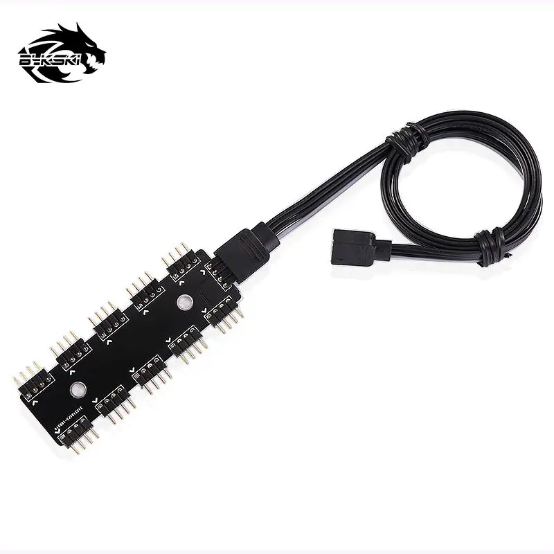 Bykski B-MBDT-1TO10 10 Channels RGB/RBW Motherboard Led Device Sync Distributor