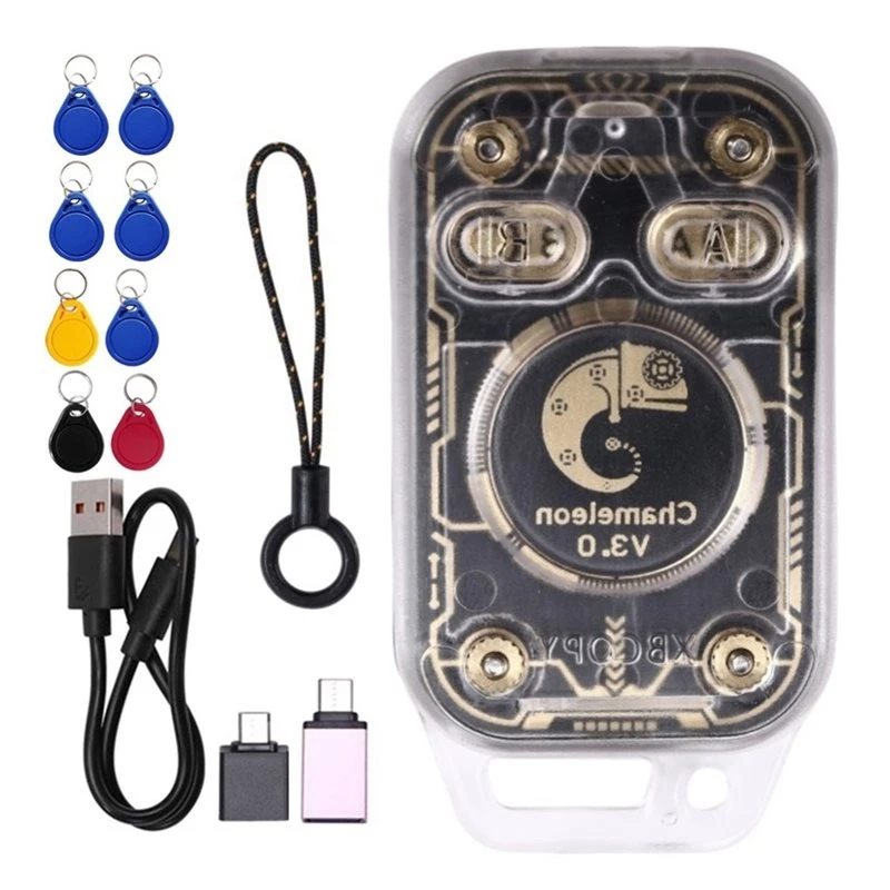 BAAE Chameleon V3.0 NFC Reader Writer RFID Smart Chip ID IC Tag Copyer Smart Card Emulator+ 4XUID/CUID Keychain