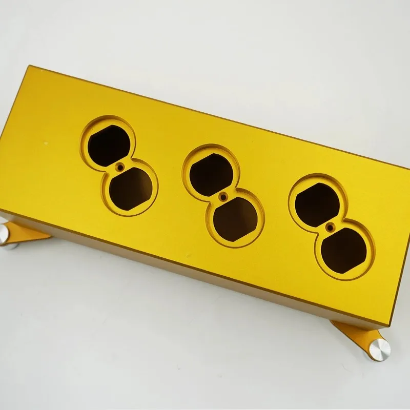 HIFI audio power strip case, all-aluminum alloy US standard plug shell, power filter socket shell base plate case