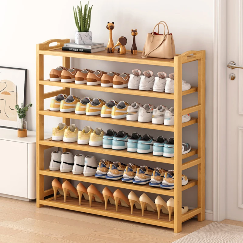 Bamboo Shoe Rack Simple Entrance Shoe Cabinet MultiLayered Storage Large Capacity Shoe Shelf for Space Saving Home Organization