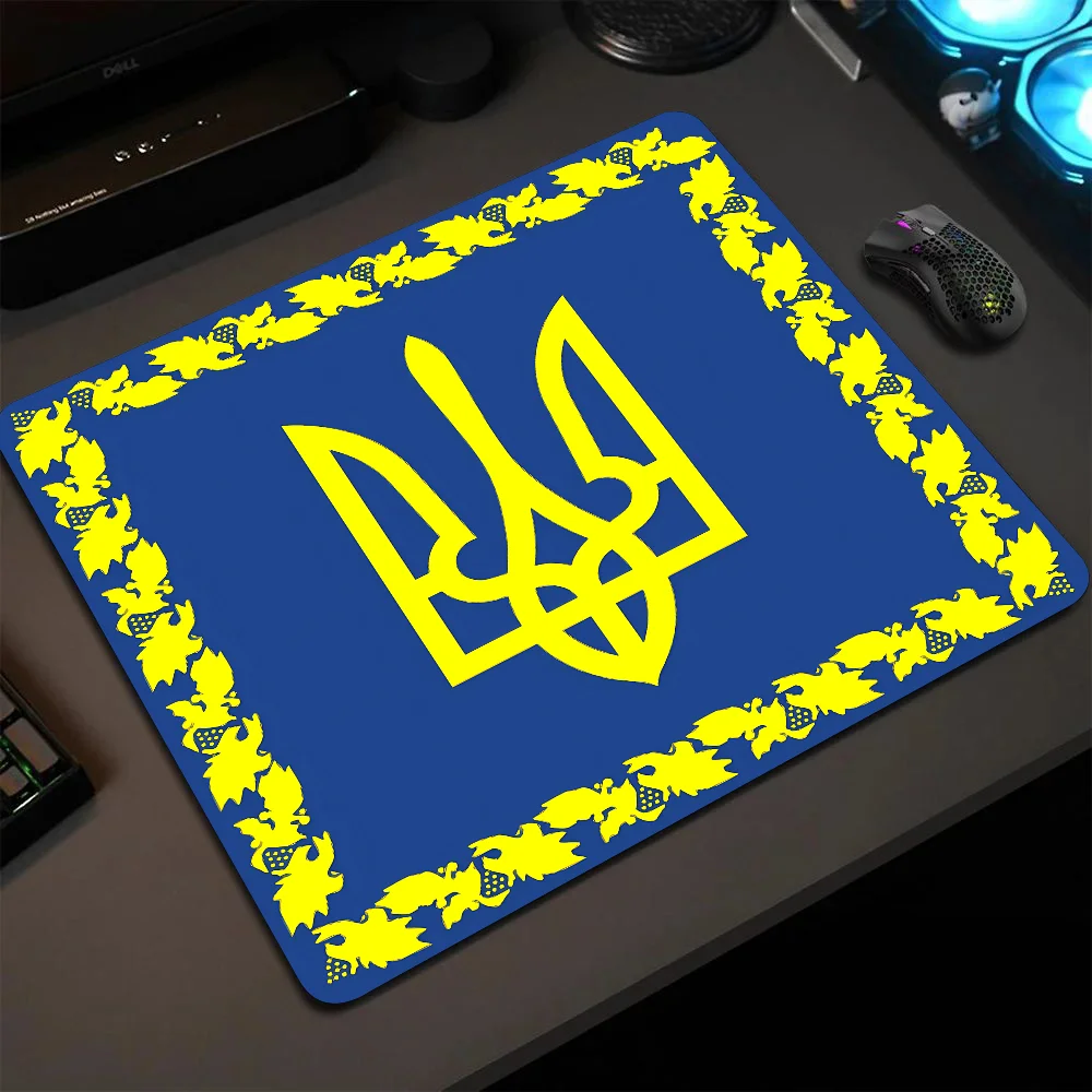 

U-Ukraine Flag Mousepad Small LockEdge Mouse Pad For Gamers Computer Desk Pad Rectangular Anti-slip Rubber