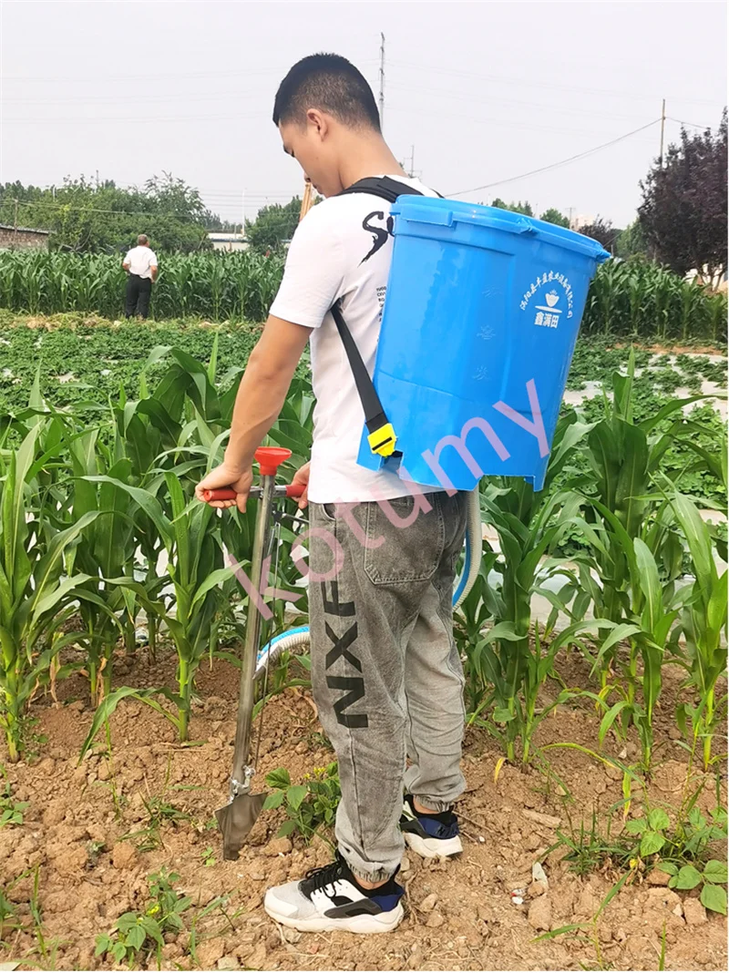 Agricultural Fertilizer Spreader Beans Planter with Backpack Bag Manual Granular Fertilizer Applicator for Farm Corn Cane Plants