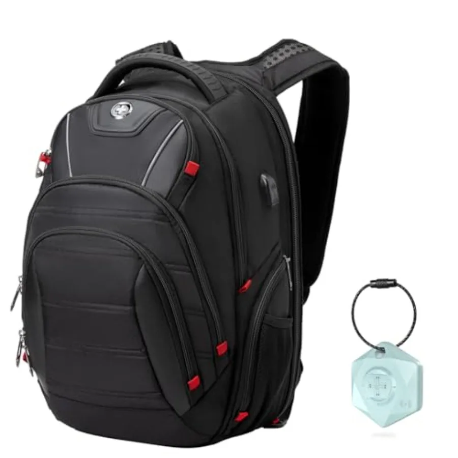 

Travel Backpack for Men with Finder TSA Friendly USB Charging RFID Protection Business Backpack Fits 15.6 Laptops Black