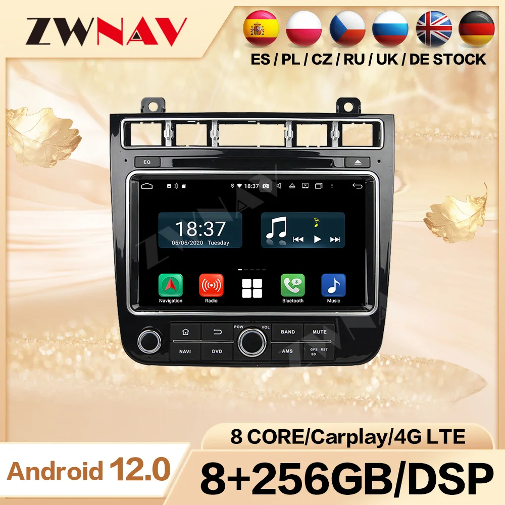 2 din Android 12.0 screen Car Multimedia player For Volkswagen VW TOUAREG 2015 video audio stereo GPS navi head unit auto stereo